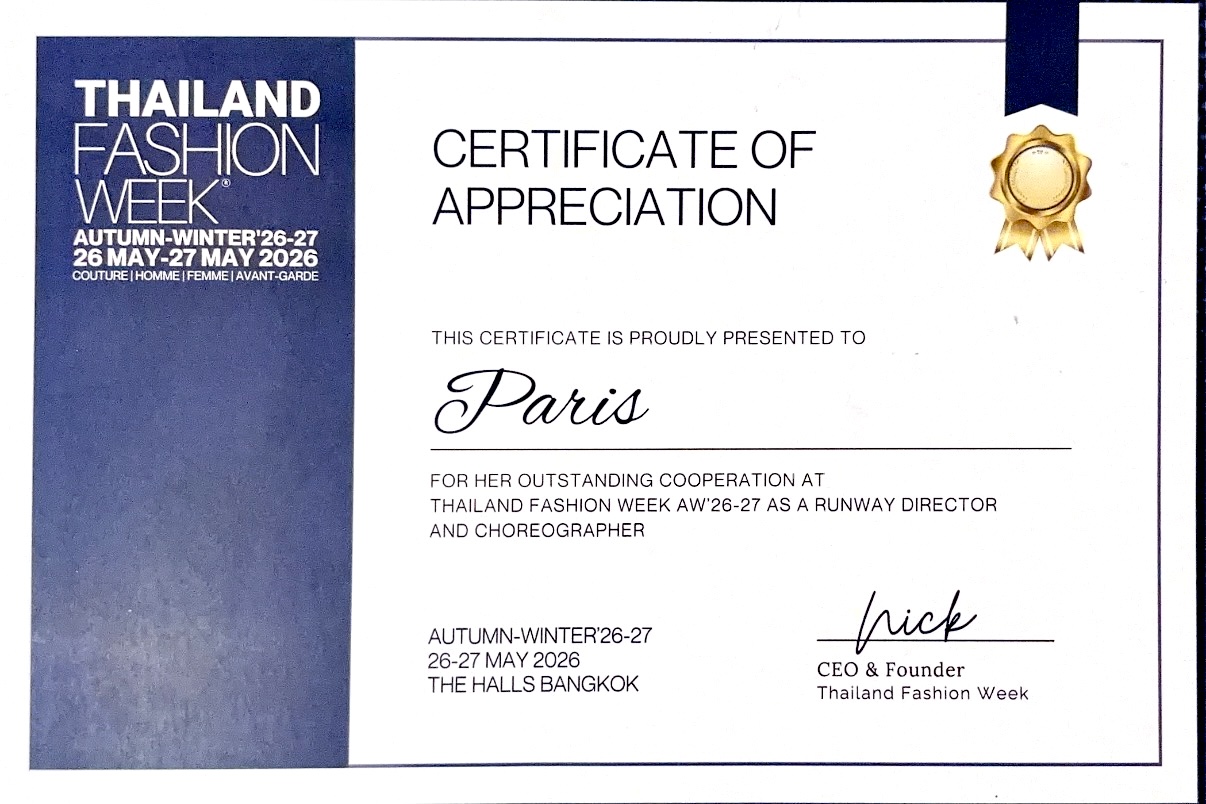 Certificate — THAILAND FASHION WEEK AW27